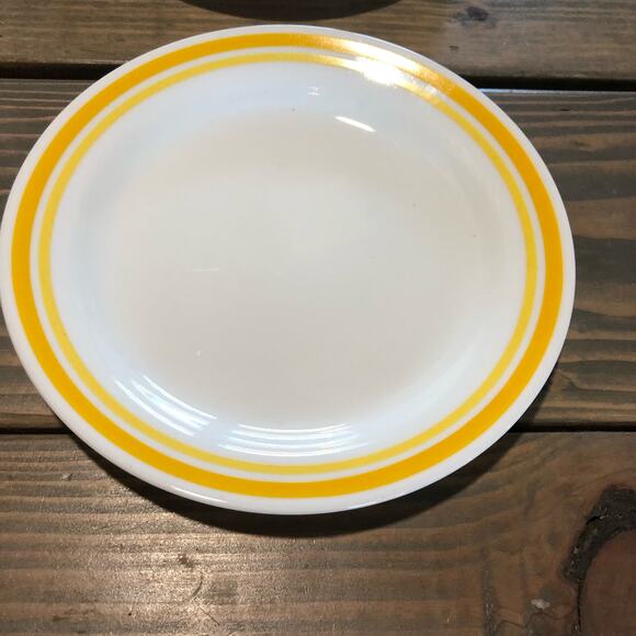 Corelle Citrus 6 salad plates 8.5" double yellow stripe - Picture 1 of 5